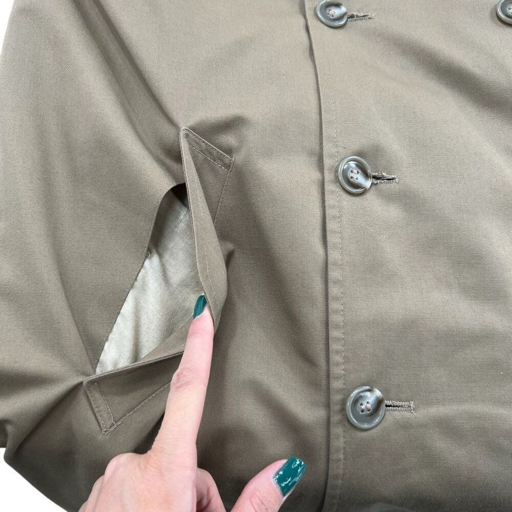 Vintage 90's Men's Christian Dior Wool Lined Double Breasted Belted Trench Coat - Picture 11 of 12
